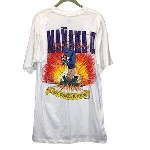 Vintage Senor Lopez T Shirt Large Bungee Jumping Single Stitch Manana University